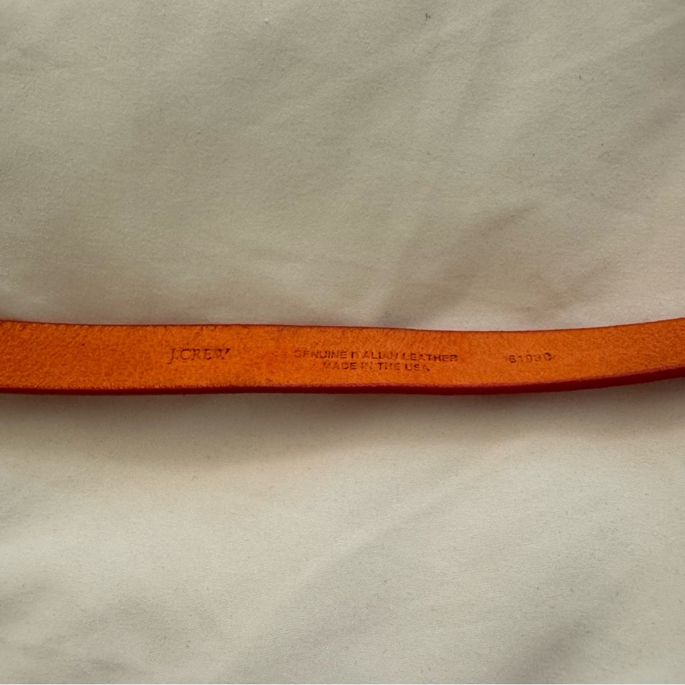 J. Crew Vibrant Coral Leather Belt - Picture 6 of 6